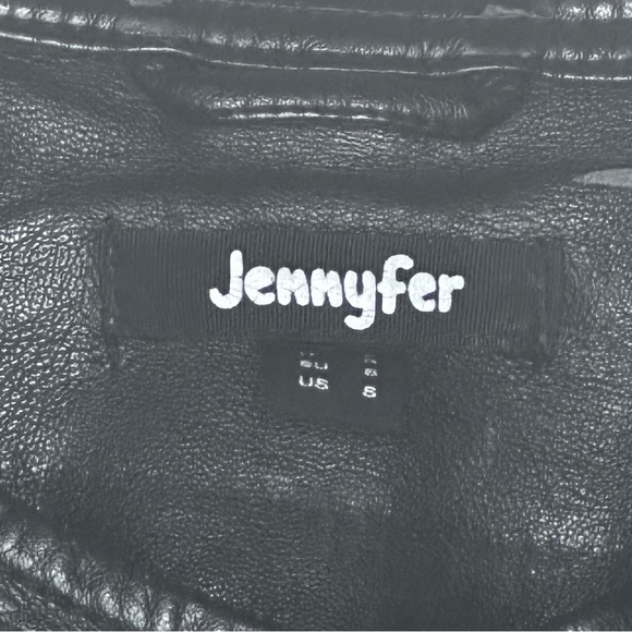 Women's (Jennyfer) Black Leather Faux Jacket - Size S - Picture 3 of 5